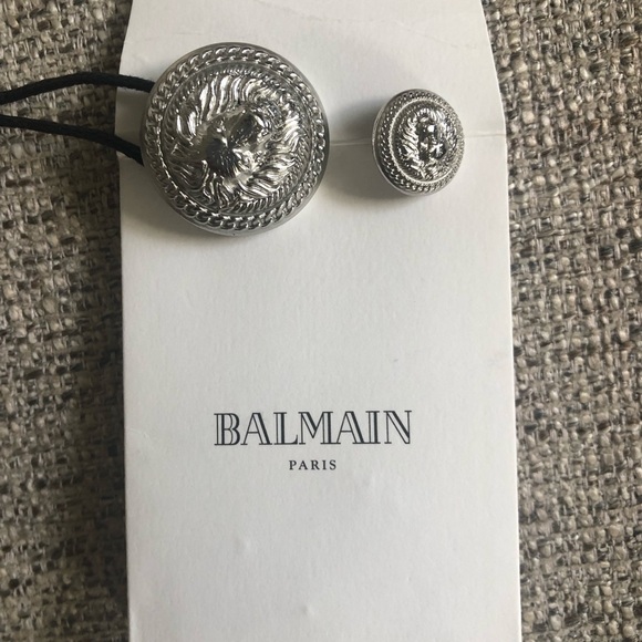 NWT Balmain  Cream Double- Breasted Blazer with Silver Buttons. Size 34. - Picture 14 of 14